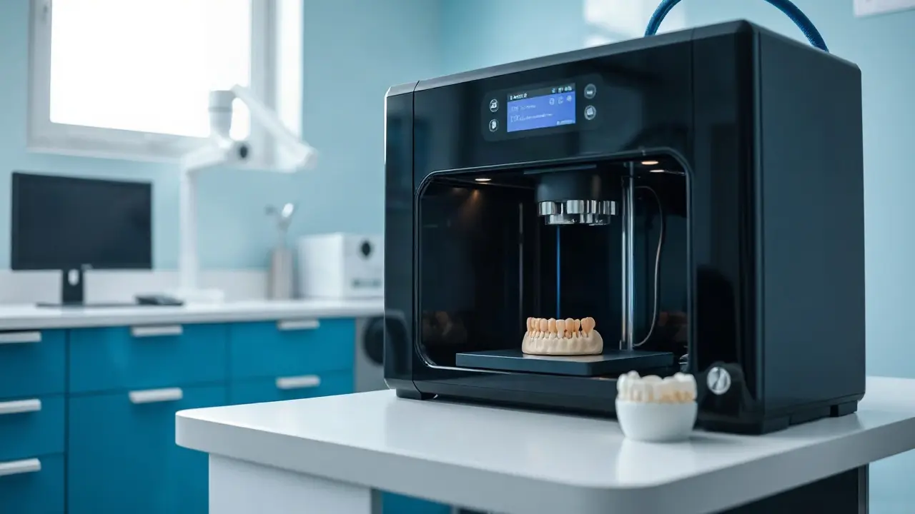 In 3D mẫu hàm và mão tạm — ảnh minh hoạ